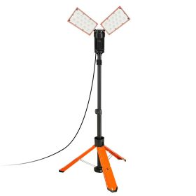 VEVOR Led Work Light, 10000 lm Led Light Stand, 2 x 50W Dual Head Work lights with stand, 27.6"-70" Height Adjustable, with Foldable Tripod Stand