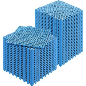 VEVOR Interlocking Tile 50PCS Blue, Drainage Tiles 12" x 12" Splicing, Soft PVC Interlocking Drainage Floor Tiles