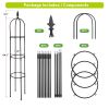 6.2ft Garden Obelisk Trellis; Lightweight Rustproof Plastic Coated Metal Tall Tower Trellis Stand