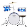 VEVOR Kids Drum Set, 3-Piece, 14 in Beginner Drum Set with Adjustable Throne Cymbal Pedal Two Pairs of Drumsticks