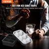 VEVOR Ice Cube Trays (Set of 2), 2-in-1 Combo with Silicone Sphere Ice Ball Maker & Large Square Ice Cube Maker with Lid