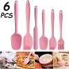 6pcs Silicone Kitchenware Set; Kitchen Supplies; Baking Supplies; Large Scraper; Spatula; Baking Tools; Cake Cream Spatula; Kitchen Tool Set