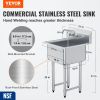 VEVOR Stainless Steel Prep & Utility Sink, 1 Compartment Free Standing Small Sink Include Faucet & legs